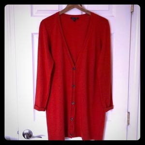 Red tunic length.  Merino wool. Medium.